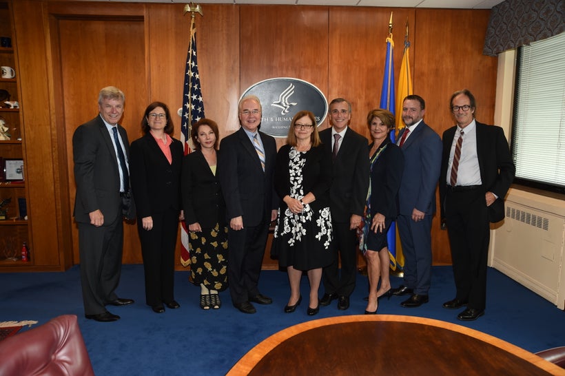 Center: Former HHS Secretary Tom Price and Assistant Secretary of Mental Health and Substance Use Disorders, Dr. Elinore McCa