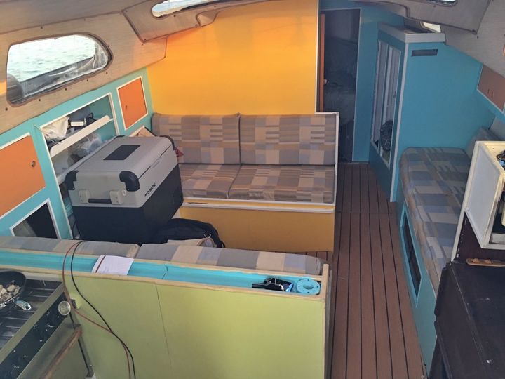 Refitting our Sailboat Interior: From an Antique Sailboat to a Floating  Miami Beach House Style