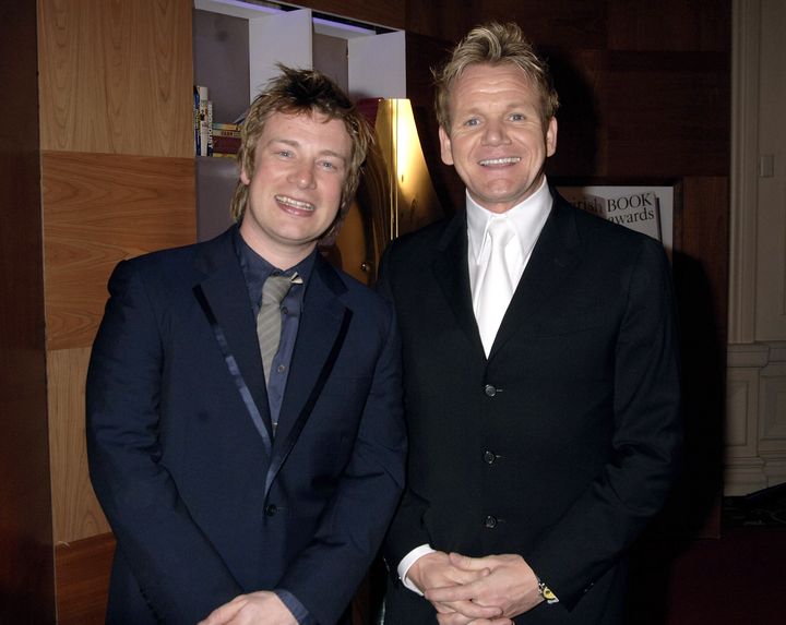 Jamie Oliver and Gordon Ramsay in non-feuding times.