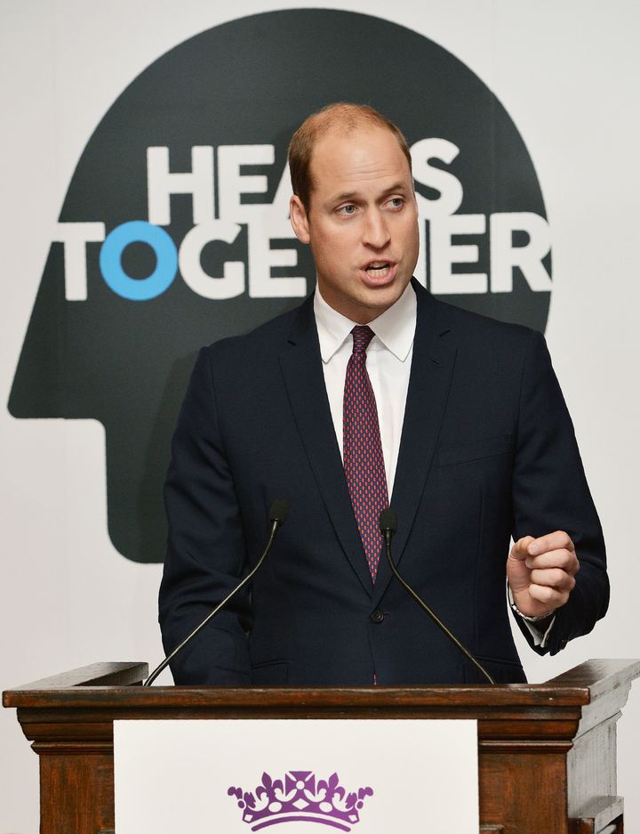Prince William, Duke of Cambridge speaks at a reception to celebrate the impact of the Heads Together Charity, on World Mental Health Day at St James's Palace, London on 10 October 2017.