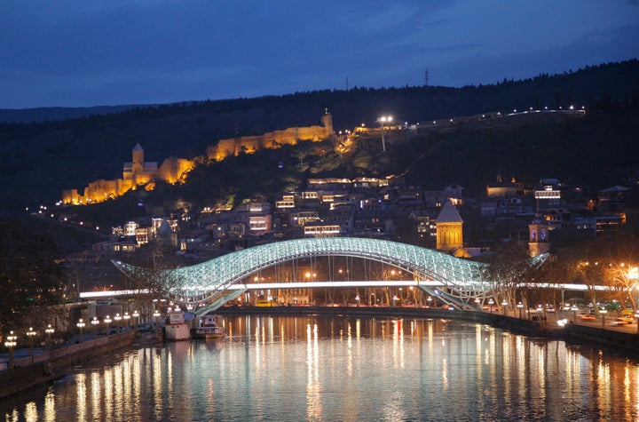 <p>Tbilisi at night</p>