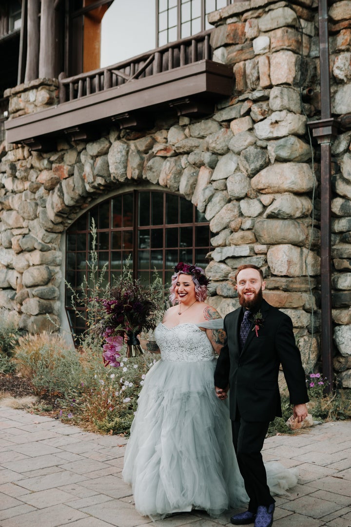 The gown was handmade by Wedding Dress Fantasy in New Jersey.