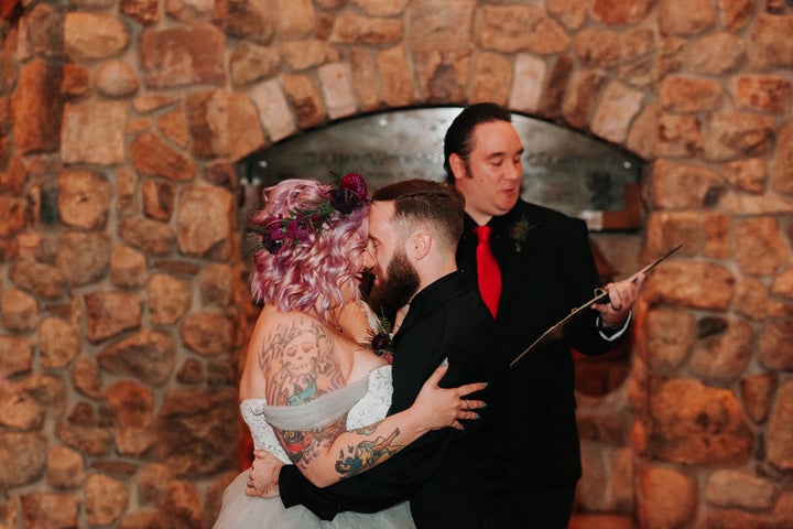 Saying "I boo!" during the ceremony.