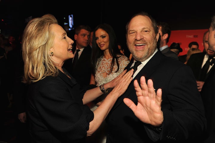 NEW YORK, NY: Secretary of State Hillary Rodham Clinton and producer Harvey Weinstein attend the TIME 100 Gala