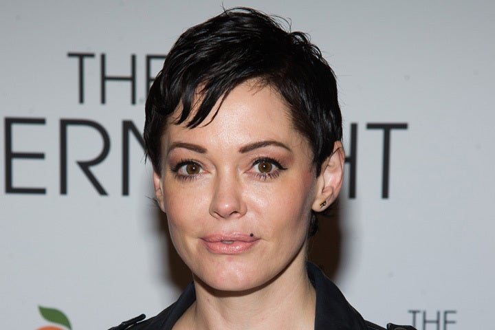 Rose McGowan at the premiere of The Overnight.