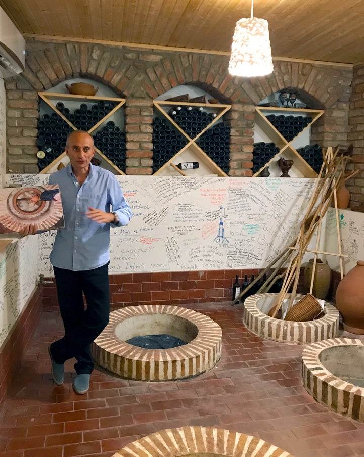 Iago explaining organic winemaking at his eponymous winery. 