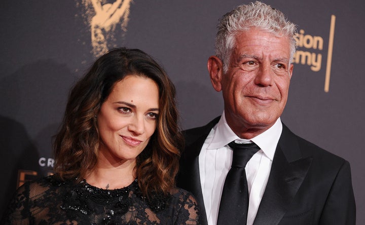  Asia Argento and Anthony Bourdain attend the 2017 Creative Arts Emmy Awards at Microsoft Theate in September.