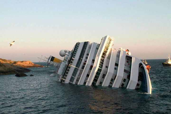 A photograph taken the morning after the Costa Concordia ran aground