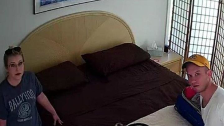 This image was reportedly taken of the couple inside the Airbnb home by the hidden camera. The couple said they never gave their Airbnb host permission to film them.
