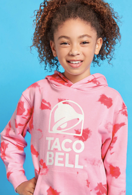 Girls Taco Bell tie-dye hoodie, <a href="https://www.forever21.com/us/shop/Catalog/Product/f21/promo-taco-bell-collection/2000235321" target="_blank">$17.90 at Forever 21</a>