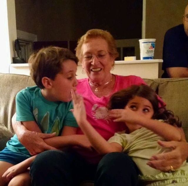 Sally Hennessey with her grandchildren.