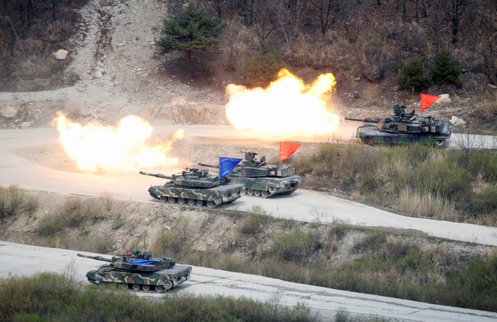 A U.S.-South Korea joint military exercise near the demilitarized zone separating North and South Korea.