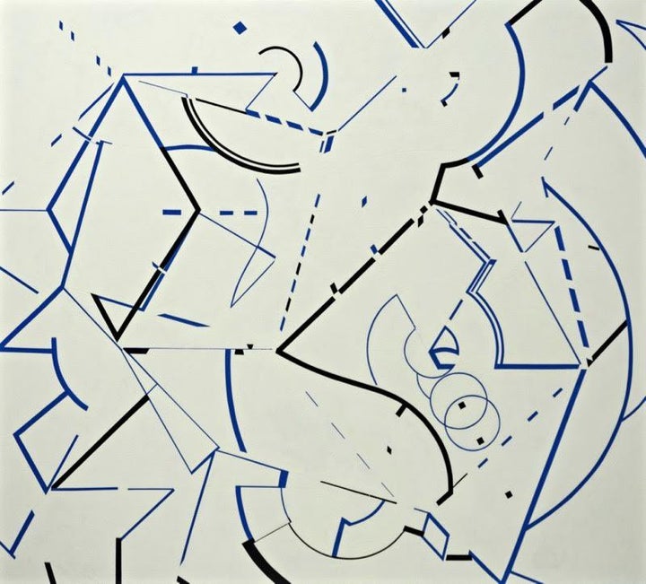 Jeanette Fintz, WorldLine Schreiber #5, 2017, acrylic on canvas, 54h x 60w in