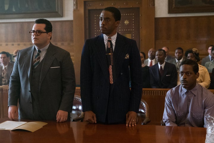 Josh Gad, Chadwick Boseman and Sterling K. Brown star in "Marshall."