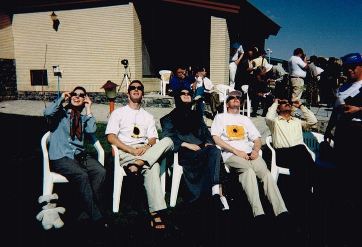 A picture from my trip to Iran in 1999 to view the last total solar eclipse of the millennium with a group organized by Search for Common Ground. I’m on the left with the eclipse-ready teddy bear.