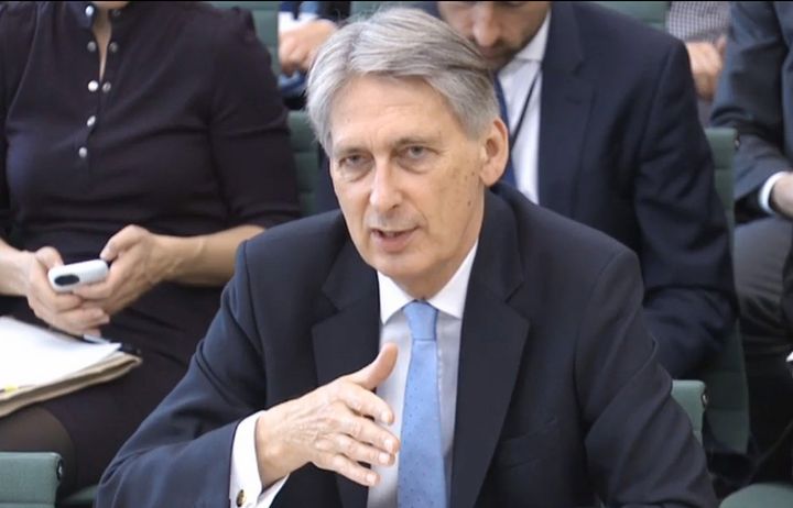 Chancellor Philip Hammond answering questions at the Commons Treasury Select Committee in Westminster, London.