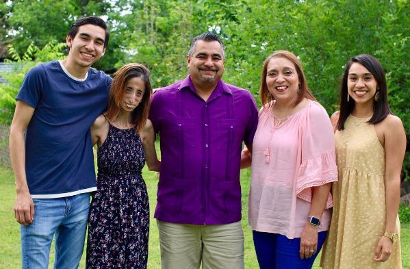 Lizzie encourages us to redirect negative forces toward self-empowerment in her book, Dare To Be Kind Pictured: Chris (brother), Lizzie, Guadalupe (father), Rita (mother), and Marina (sister)