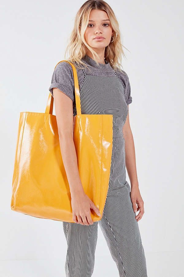 Urban Outfitters Patent Faux Leather Tote Bag in Black