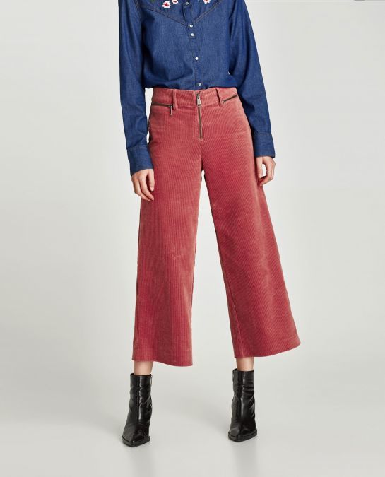 zara blue corduroy trousers