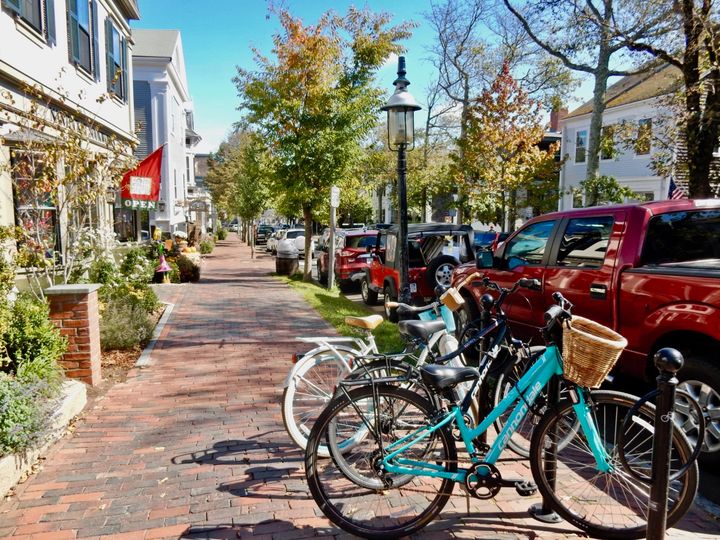 Bikes in Downtown Nantucket MA