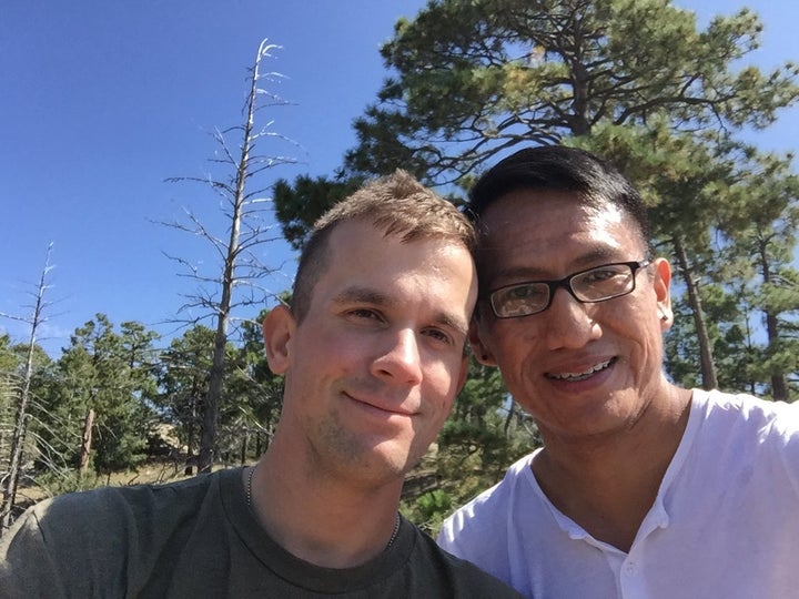 The couple on a hike up Mount Lemmon near Tucson, Arizona. 