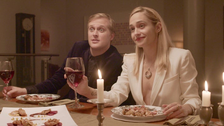 John Early (left) and Jemima Kirke are two guest stars who pop up on the black comedy series. 