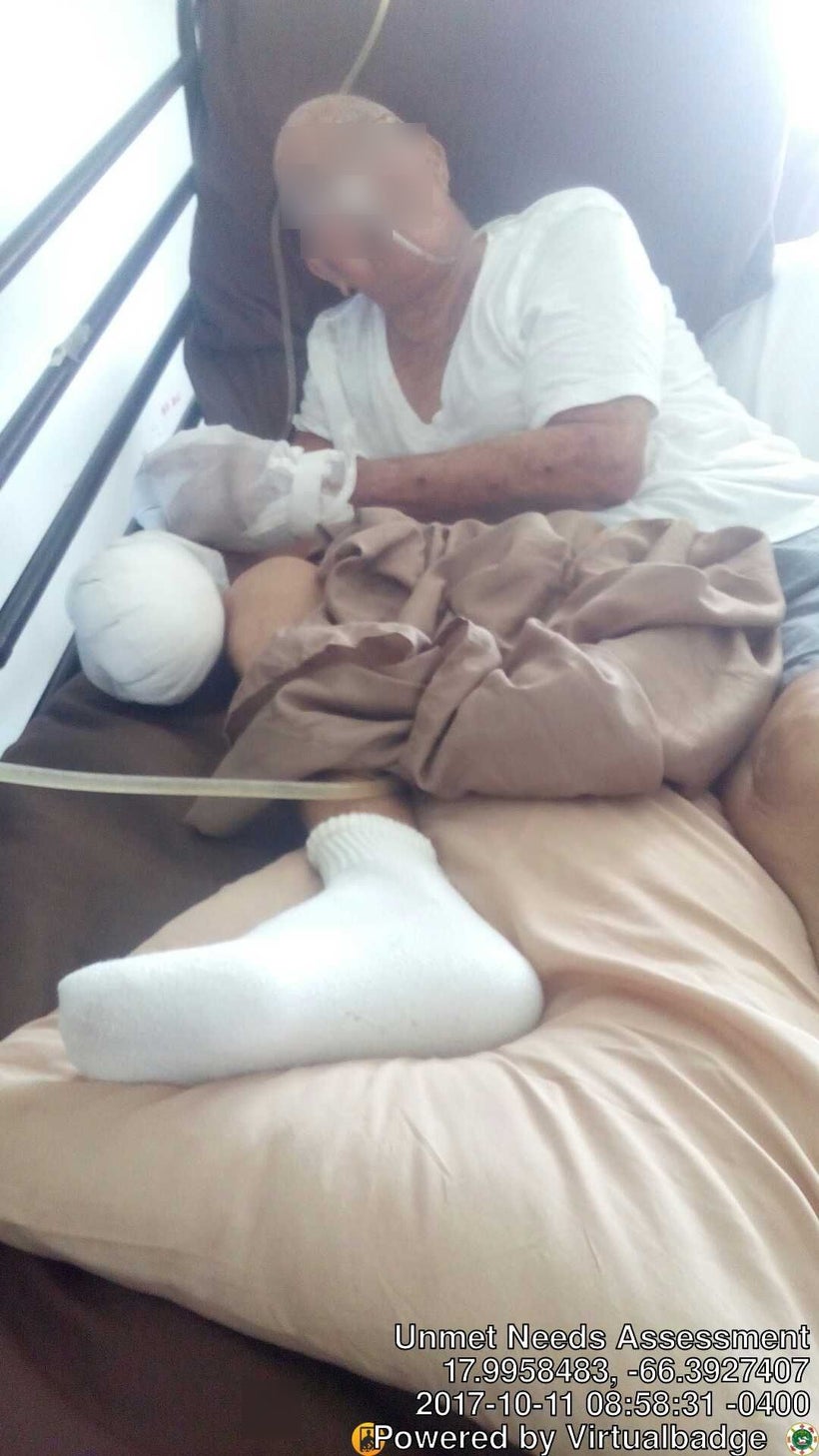 A patient in the Juaca nursing home where the failing generator must be rotated between providing dialysis and oxygen to resi