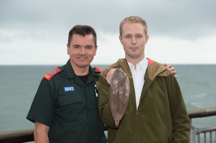 A man who almost choked to death on a Dover sole has said he will 'probably' kiss more fish