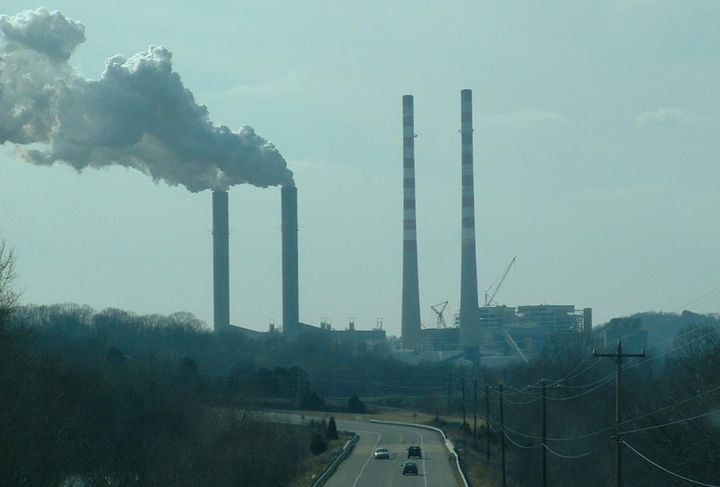 Power plant smokestacks
