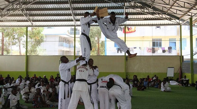 <p><em>Taekwondo a Korean martial art also practiced in Kenya.</em></p>