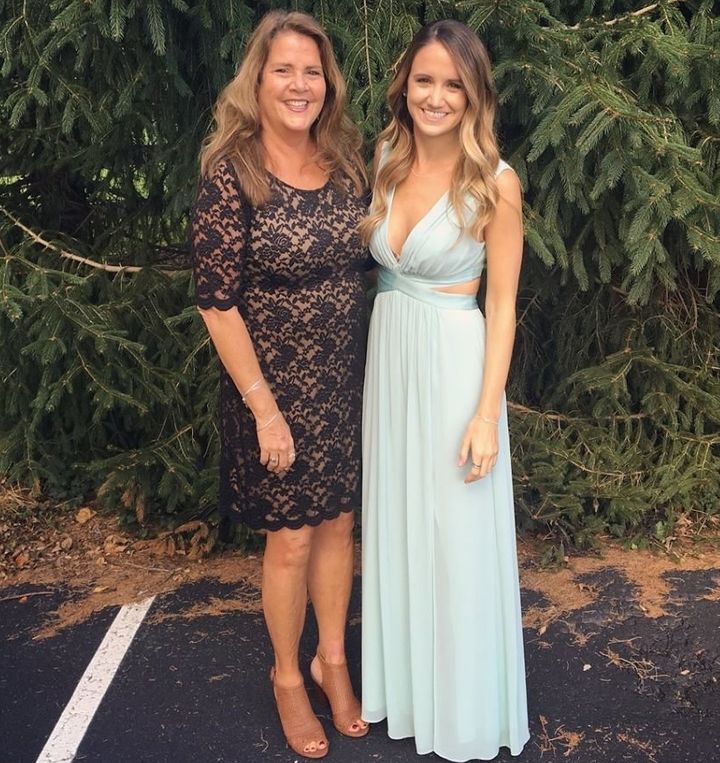 Tina Frost, 27, of Maryland, shown here with her mother, Mary Moreland, was shot in the head in the massacre at an outdoor concert in Las Vegas.
