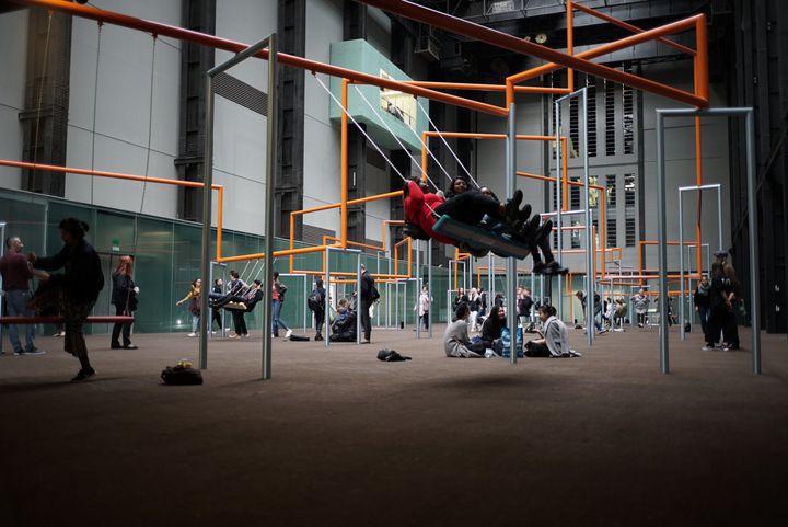  Art installation “One Two Three Swing!” by Superflex at Tate Modern’s Turbine Hall.