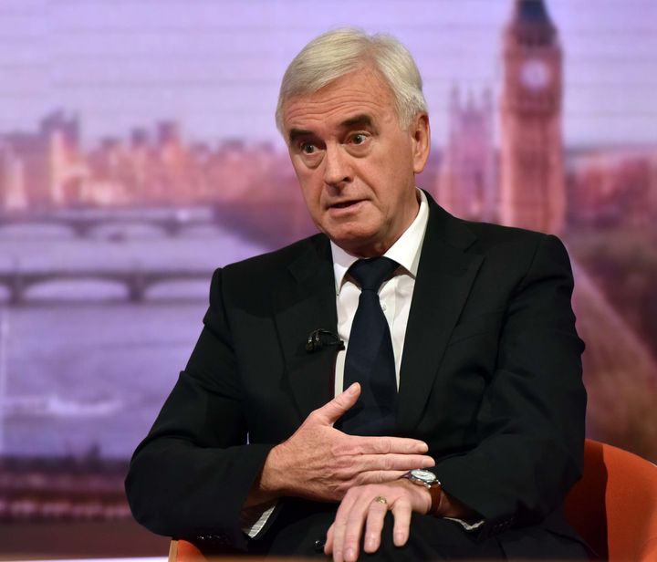 Shadow Chancellor John McDonnell on the Andrew Marr Show