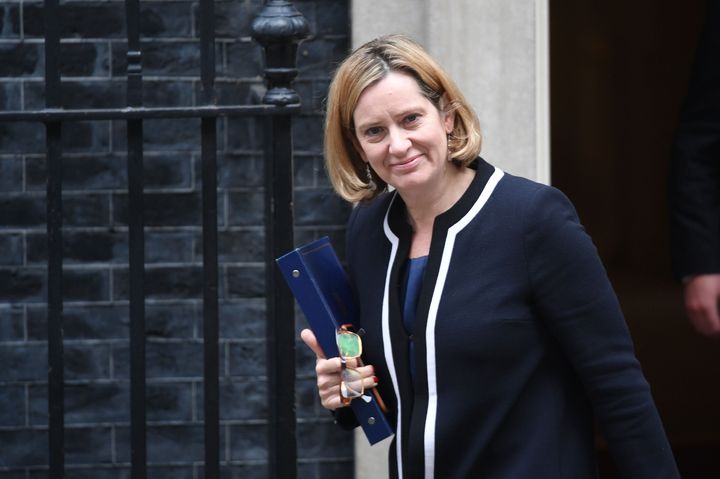 Home Secretary Amber Rudd leaving Downing Street