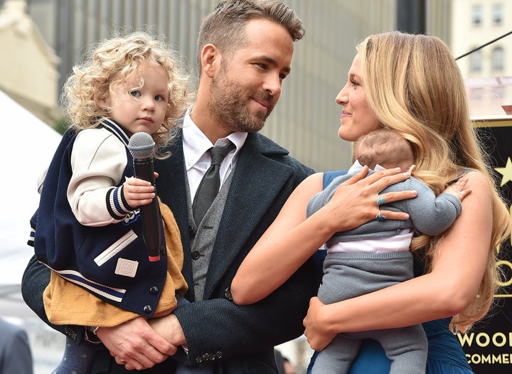 Ryan, Blake and their two daughters last year when the actor was honored with a star on the Hollywood Walk of Fame.