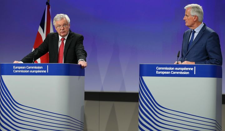 Brexit Secretary David Davis and EU Brexit negotiator Michel Barnier.