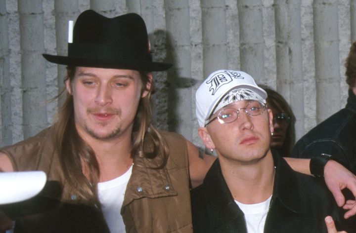 Kid Rock and Eminem appear at the premiere of 2001's "Adventures of Joe Dirt."