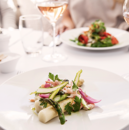 Nordic cuisine paired with Ilse’s own Rose and a glass of Champagne to top off a great day at the Spa