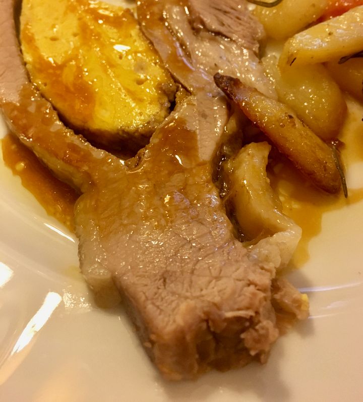 At Ristorante Cocchi, Parma, breast of veal stuffed with bread, eggs, cheese