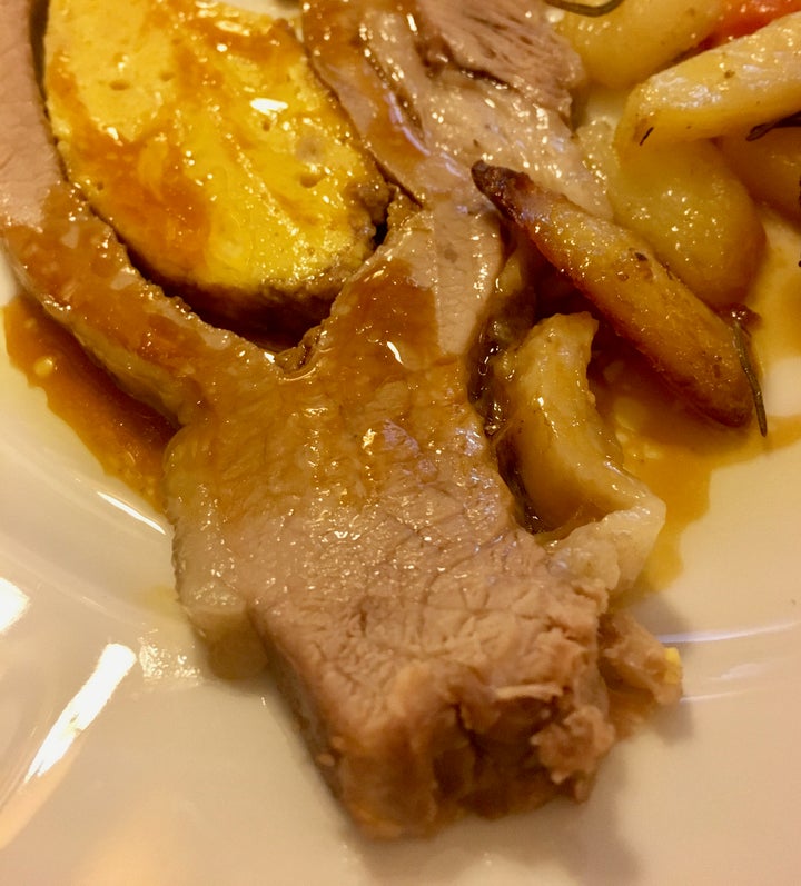 At Ristorante Cocchi, Parma, breast of veal stuffed with bread, eggs, cheese