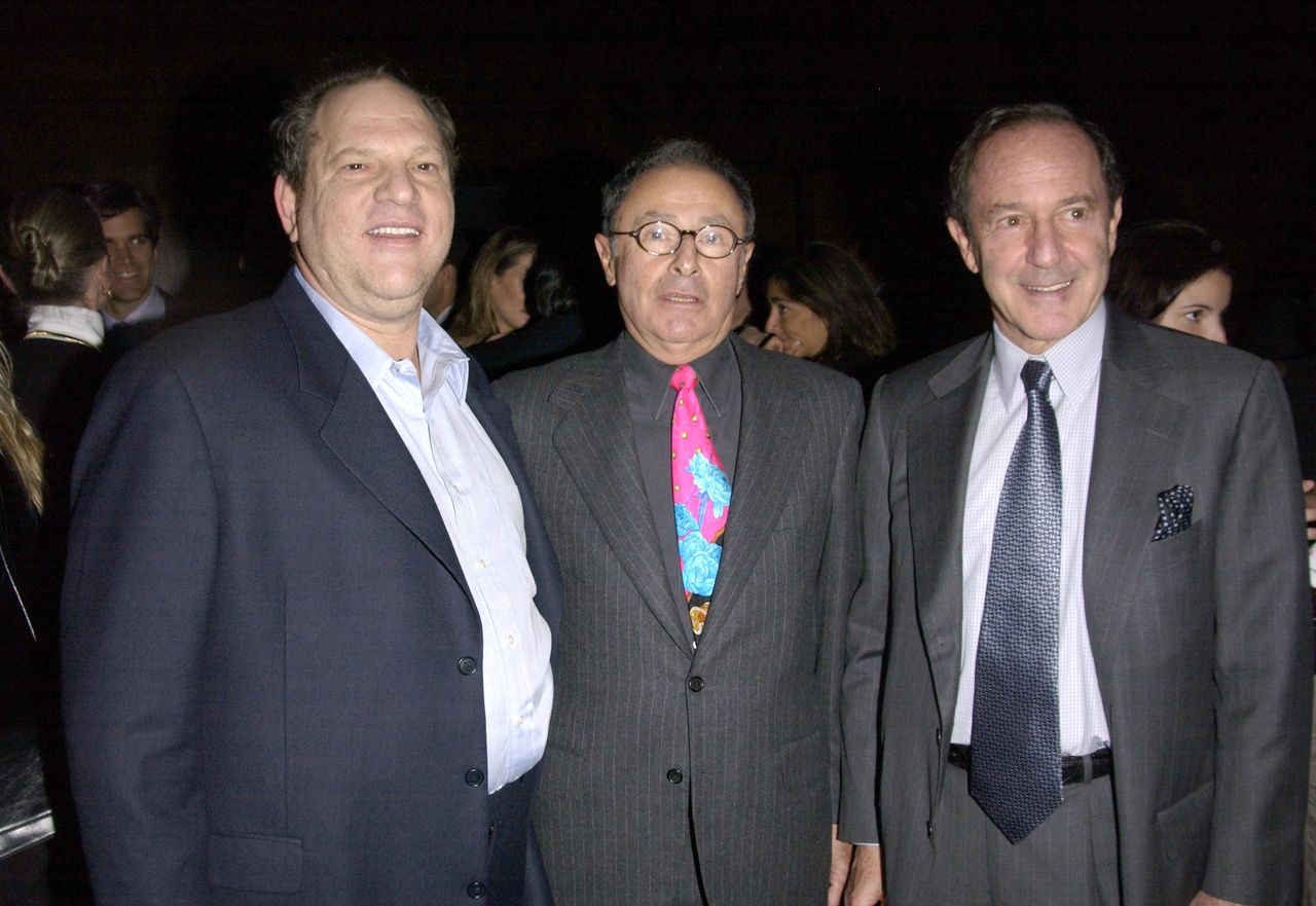 Harvey Weinstein, Peter Bart and Mort Zuckerman celebrate the release of Bart's book Dangerous Company at the Four Seasons Hotel in New York City.