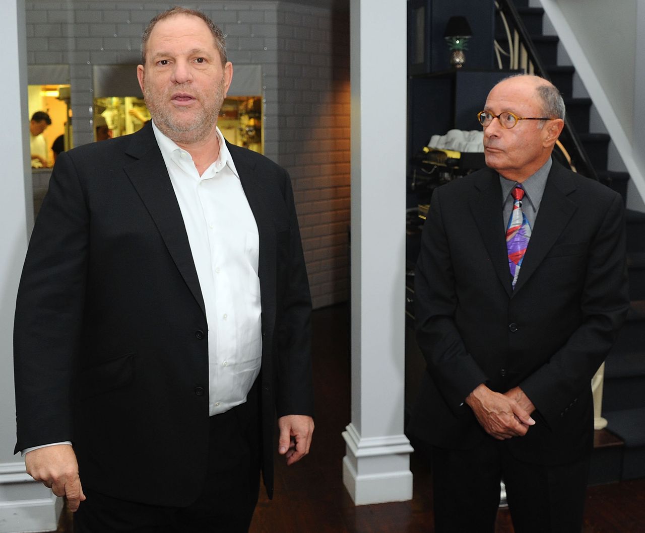 Harvey Weinstein and Peter Bart attend the launch party for Bart's book Infamous Players in New York City on April 25, 2011. 