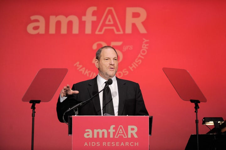 Harvey Weinstein presents onstage at the amfAR New York Gala to kick off Fall 2011 Fashion Week at Cipriani Wall Street on Feb. 9, 2011, in New York City. 