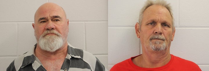 Frankie Gebhard, left, and Bill Moore Sr. have been charged with murder, aggravated assault, aggravated battery and concealing a body.