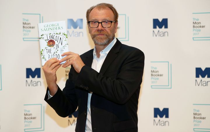 Author George Saunders poses for photographs during a photo-call in London for the six Man Booker shortlisted fiction authors, on the eve of the prize giving in London.