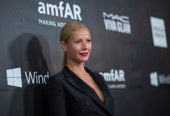 Actress Gwyneth Paltrow poses at the amfAR's fifth annual Inspiration Gala in Los Angeles, California, Oct. 29, 2014. She is one of several prominent actresses who spoke to the Times alleging sexual misconduct by Weinstein.