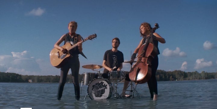 Sav Buist, Michael Dause and Katie Larson won’t sink or swim during this shoot. 