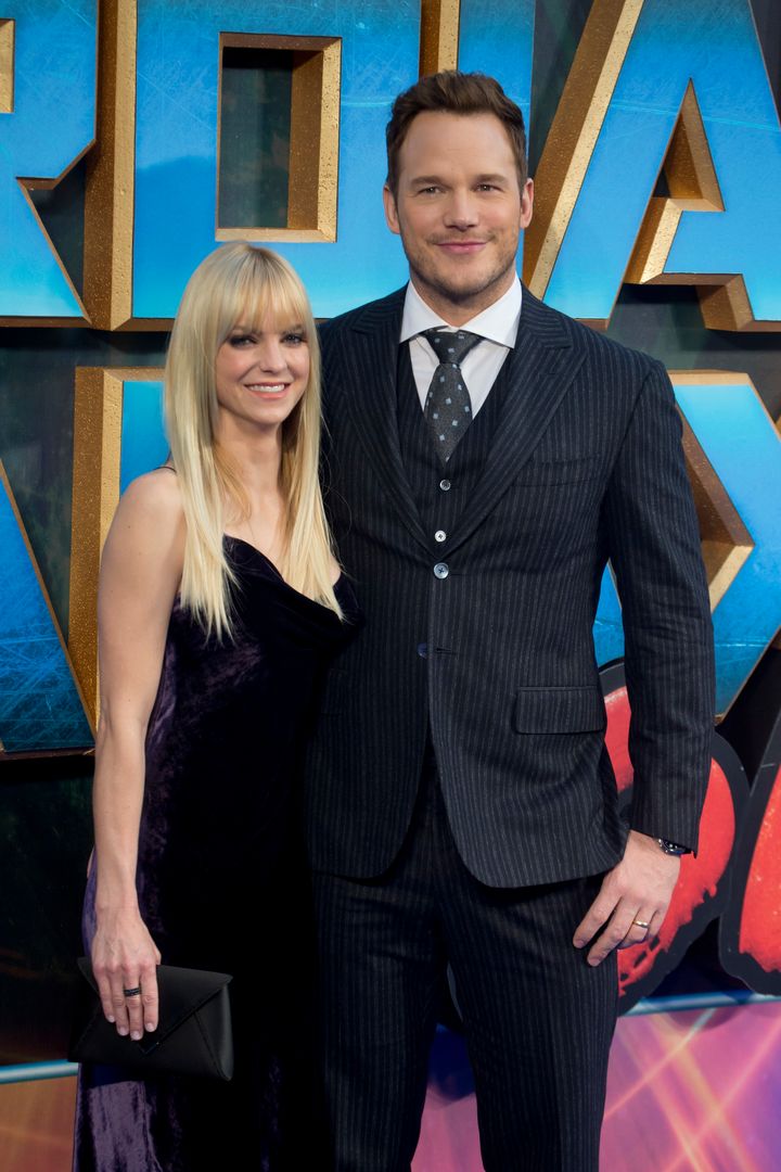 Anna Faris and Chris Pratt at the "Guardians of the Galaxy Vol. 2" premiere. 