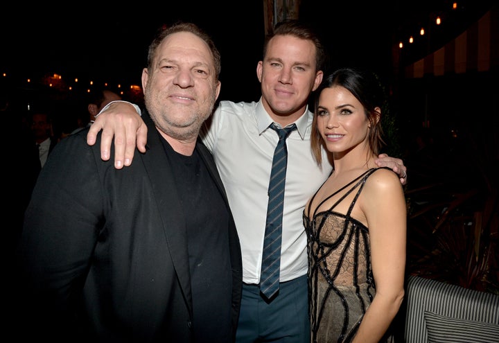 Harvey Weinstein, Channing Tatum and Jenna Dewan at the "The Hateful Eight" premiere.