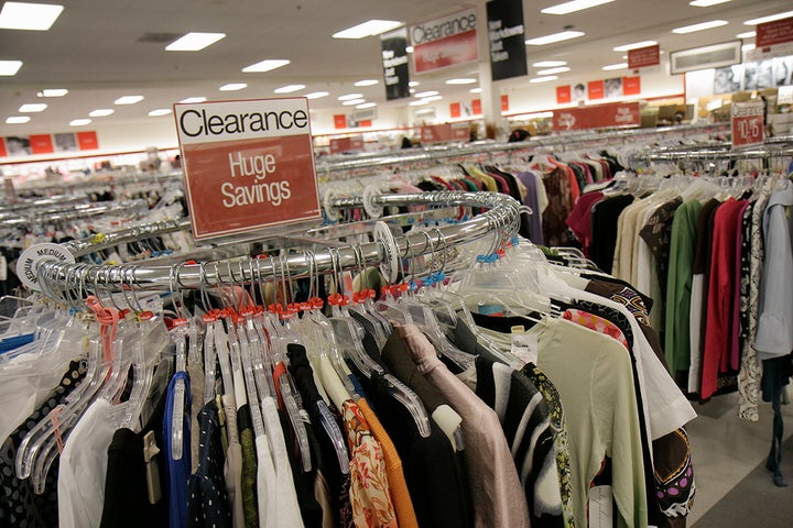 A clearance clothing rack at T.J.Maxx in Miami.